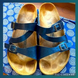 Birkenstock Salina Metallic Blue Sandals size 42 11/ 12